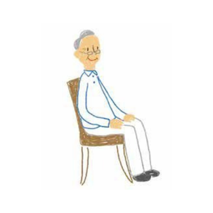 床に足をつけて正しい座位をとる